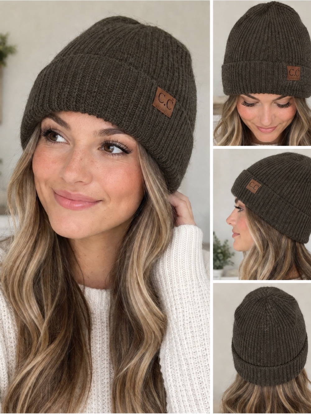 C.C Warm Brown Knit Beanie